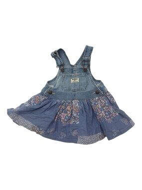 OshKosh B'gosh Floral Denim Skirtall Dress Blue